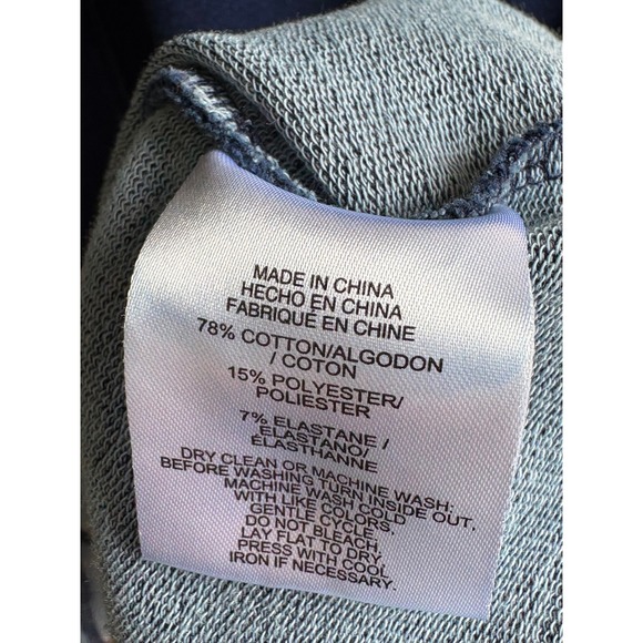 Indigo Blue Cotton Blend French Terry Center Seam Sweatshirt Womens Large - Picture 3 of 3